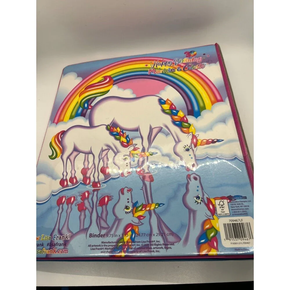 Lisa Frank 3 Ring Binder 30 Happy Birthday Markie Celeste Folder Dancing Dolphin